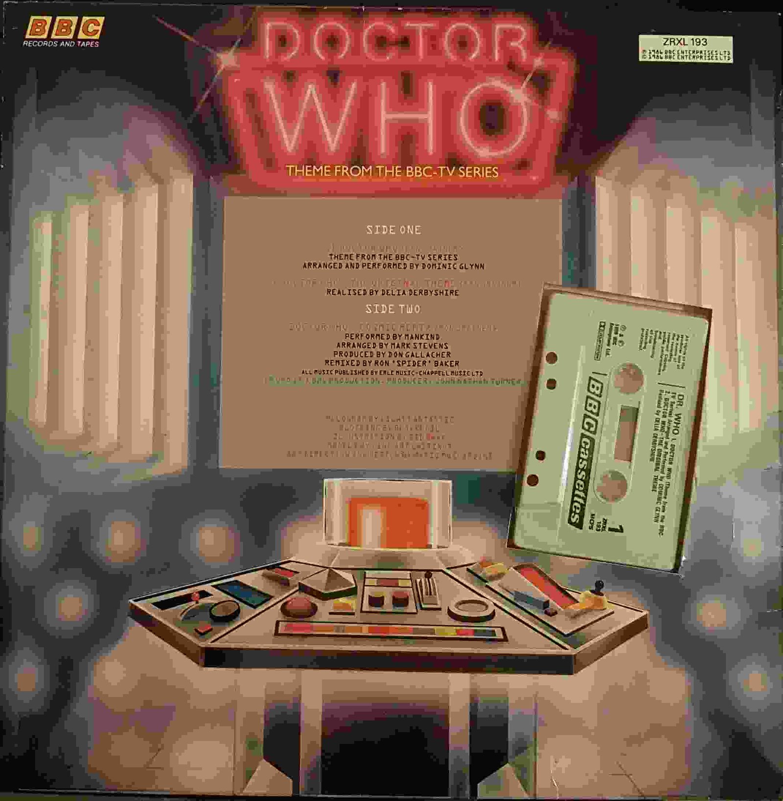 Picture of ZRXL 193 Doctor who by artist Ron Grainer / Dominic Glynn / Mankind from the BBC records and Tapes library